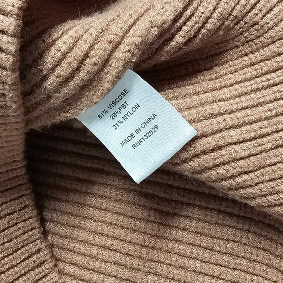 Revolve Lovers + Friends Tove Sweater Size Small Camel Knit V-Neck Mock Neck - Picture 8 of 8